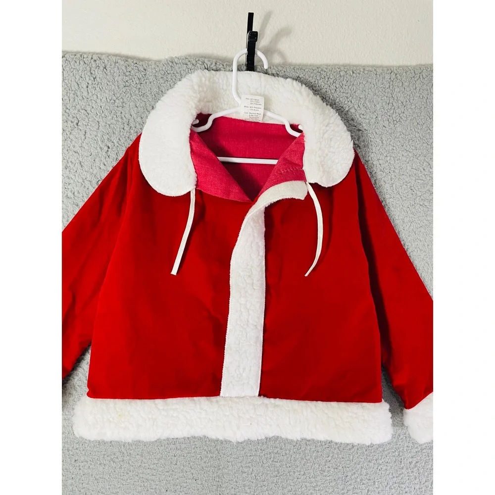 Toddler Santa Suit Jacket Vintage 90s Red White Holiday Christmas Costume